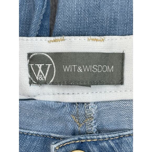 WIT& WISDOM Jeans Womens 12 Blue Cotton Blend Stretch Raw Hem Classic Skinny - Picture 3 of 6